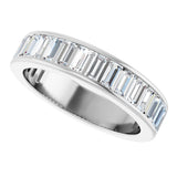 14K Gold Straight Baguette Lab-Grown Diamond Channel-Set Anniversary Band – 3x1.5 mm Stones - White Gold - view 5