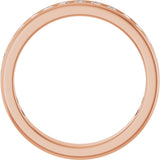 14K Gold Round Natural Diamond Channel-Set Anniversary Band – 1.7 mm Stones - Rose Gold - view 2