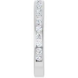 14K Gold Round Lab-Grown Diamond Channel-Set Anniversary Band – 1.7 mm Stones - White Gold - view 4