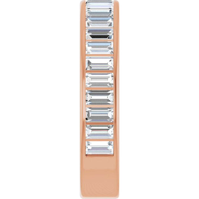 14K Gold Straight Baguette Natural Diamond Channel-Set Anniversary Band – 3x1.5 mm Stones - Rose Gold - view 4