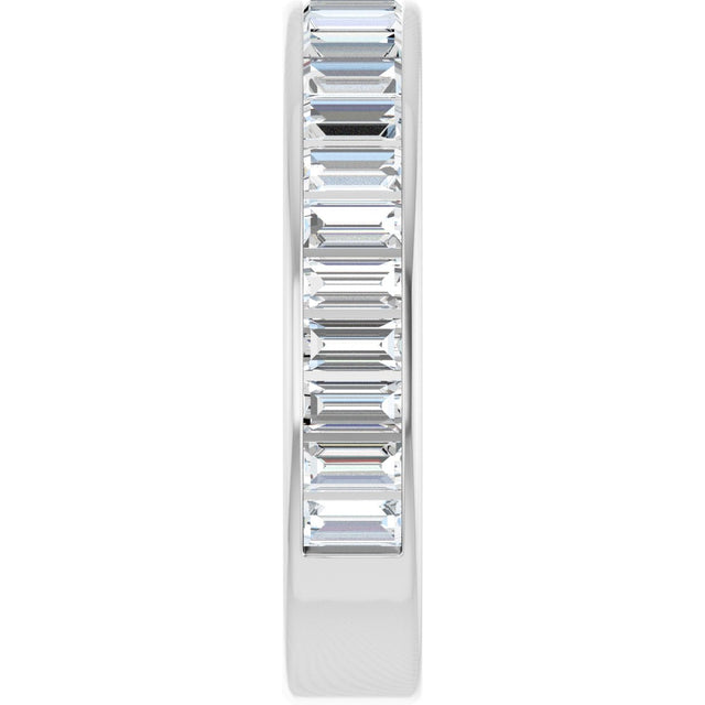 14K Gold Straight Baguette Lab-Grown Diamond Channel-Set Anniversary Band – 3x1.5 mm Stones - White Gold - view 4