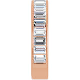 14K Gold Straight Baguette Natural Diamond Channel-Set Anniversary Band – 3x2 mm Stones - Rose Gold - view 4