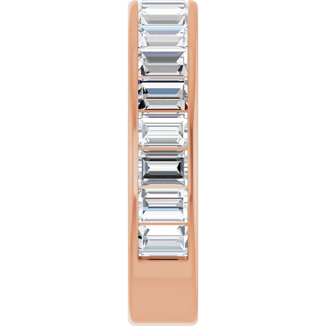 14K Gold Straight Baguette Lab-Grown Diamond Channel-Set Anniversary Band – 3x2 mm Stones - Rose Gold - view 4