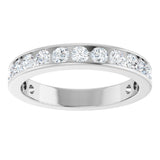 14K Gold Round Lab-Grown Diamond Channel-Set Anniversary Band – 3 mm Stones - White Gold - view 3