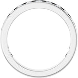 14K Gold Round Natural Diamond Channel-Set Anniversary Band – 3 mm Stones - White Gold - view 2