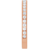 14K Gold Round Natural Diamond Channel-Set Anniversary Band – 2 mm Stones - Rose Gold - view 4