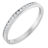14K Gold Round Natural Diamond Channel-Set Anniversary Band – 1.5 mm Stones (1/2 CTW) - White Gold