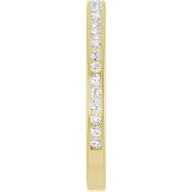 14K Gold Round Lab-Grown Diamond Channel-Set Anniversary Band – 1.5 mm Stones (1/2 CTW) - Yellow Gold - view 4