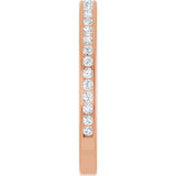 14K Gold Round Lab-Grown Diamond Channel-Set Anniversary Band – 1.5 mm Stones (1/2 CTW) - Rose Gold - view 4