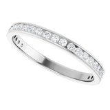 14K Gold Round Natural Diamond Channel-Set Anniversary Band – 2 mm Stones - White Gold - view 5