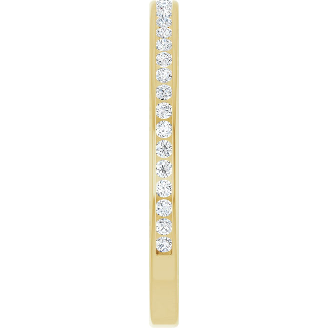 14K Gold Round Lab-Grown Diamond Channel-Set Anniversary Band – 1.5 mm Stones (1/2 CTW) - Yellow Gold - view 4