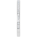 14K Gold Round Lab-Grown Diamond Channel-Set Anniversary Band – 1.5 mm Stones (1/2 CTW) - White Gold - view 4