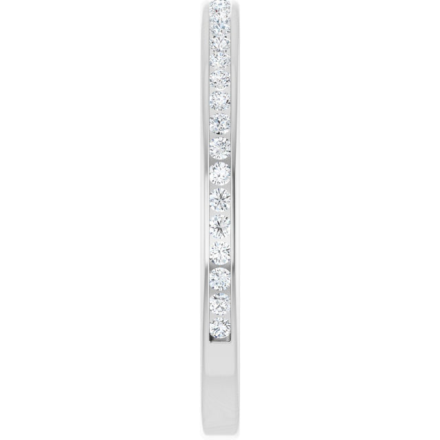 14K Gold Round Lab-Grown Diamond Channel-Set Anniversary Band – 1.5 mm Stones (1/2 CTW) - White Gold - view 4
