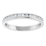 14K Gold Round Natural Diamond Channel-Set Anniversary Band – 1.5 mm Stones - White Gold - view 3