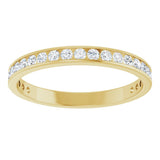 14K Gold Round Lab-Grown Diamond Channel-Set Anniversary Band – 2.25 mm Stones (1 CTW) - Yellow Gold - view 3