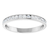 14K Gold Round Lab-Grown Diamond Channel-Set Anniversary Band – 2.25 mm Stones (1 CTW) - White Gold - view 3