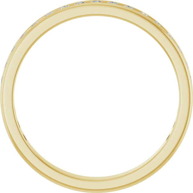 10K Gold Round Lab-Grown Diamond Channel-Set Anniversary Band – 1.7 mm Stones - Yellow Gold - view 2