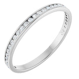 14K Gold Round Natural Diamond Channel-Set Anniversary Band – 1.5 mm Stones (1/2 CTW) - White Gold