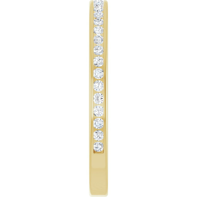 14K Gold Round Lab-Grown Diamond Channel-Set Anniversary Band – 1.5 mm Stones (1/2 CTW) - Yellow Gold - view 4