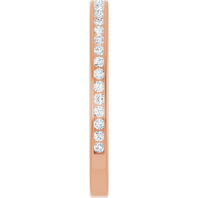 14K Gold Round Lab-Grown Diamond Channel-Set Anniversary Band – 1.5 mm Stones (1/2 CTW) - Rose Gold - view 4
