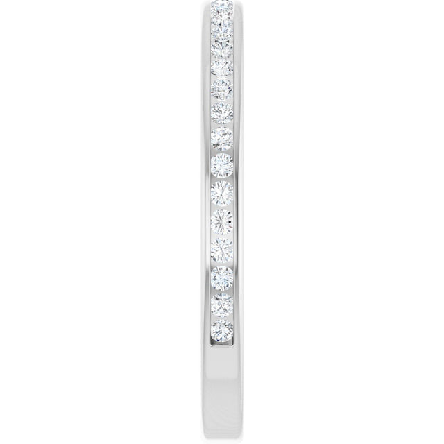14K Gold Round Lab-Grown Diamond Channel-Set Anniversary Band – 1.5 mm Stones (1/2 CTW) - White Gold - view 4