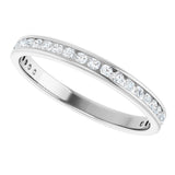 14K Gold Round Natural Diamond Channel-Set Anniversary Band – 1.5 mm Stones - White Gold - view 5