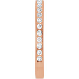 14K Gold Round Natural Diamond Channel-Set Anniversary Band – 2 mm Stones - Rose Gold - view 4