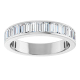 14K Gold Straight Baguette Lab-Grown Diamond Channel-Set Anniversary Band – 3x1.5 mm Stones - White Gold - view 3
