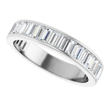 14K Gold Straight Baguette Lab-Grown Diamond Channel-Set Anniversary Band – 3x1.5 mm Stones - White Gold - view 5