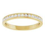 14K Gold Round Natural Diamond Channel-Set Anniversary Band – 1.5 mm Stones - Yellow Gold - view 3