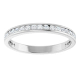 14K Gold Round Natural Diamond Channel-Set Anniversary Band – 1.5 mm Stones - White Gold - view 3