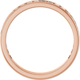 14K Gold Straight Baguette Lab-Grown Diamond Channel-Set Anniversary Band – 3x2 mm Stones - Rose Gold - view 2