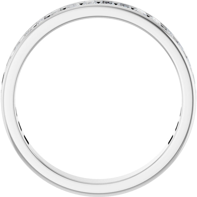 14K Gold Straight Baguette Lab-Grown Diamond Channel-Set Anniversary Band – 3x2 mm Stones - White Gold - view 2