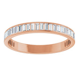 14K Gold Straight Baguette Natural Diamond Channel-Set Anniversary Band – 3x1.5 mm Stones - Rose Gold - view 3