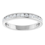 14K Gold Round Lab-Grown Diamond Channel-Set Anniversary Band – 1.5 mm Stones - White Gold - view 3