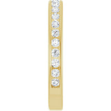 14K Gold Round Natural Diamond Channel-Set Anniversary Band – 1.5 mm Stones - Yellow Gold - view 4