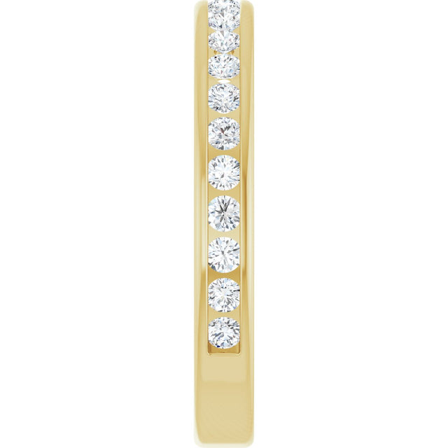 14K Gold Round Lab-Grown Diamond Channel-Set Anniversary Band – 1.5 mm Stones - Yellow Gold - view 4