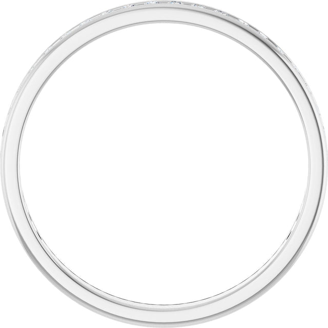 14K Gold Round Lab-Grown Diamond Channel-Set Anniversary Band – 1.5 mm Stones (1/2 CTW) - White Gold - view 2