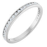 14K Gold Round Natural Diamond Channel-Set Anniversary Band – 1.5 mm Stones (1/2 CTW) - White Gold