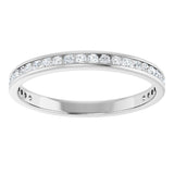 14K Gold Round Lab-Grown Diamond Channel-Set Anniversary Band – 1.5 mm Stones (1/2 CTW) - White Gold - view 3