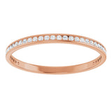 14K Gold Round Lab-Grown Diamond Channel-Set Anniversary Band – 1.5 mm Stones (1/2 CTW) - Rose Gold - view 3