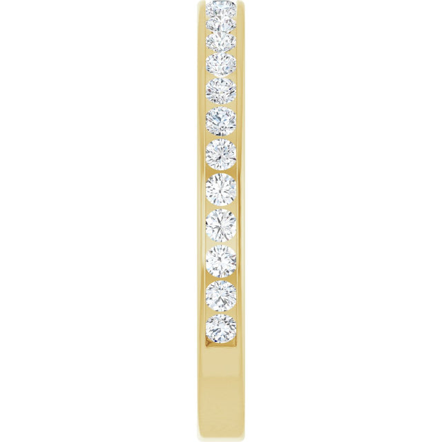 14K Gold Round Natural Diamond Channel-Set Anniversary Band – 2.25 mm Stones (1 CTW) - Yellow Gold - view 4