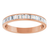 14K Gold Straight Baguette Lab-Grown Diamond Channel-Set Anniversary Band – 3x2 mm Stones - Rose Gold - view 3