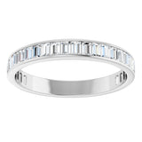 14K Gold Straight Baguette Lab-Grown Diamond Channel-Set Anniversary Band – 3x2 mm Stones - White Gold - view 3