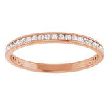 14K Gold Round Lab-Grown Diamond Channel-Set Anniversary Band – 1.5 mm Stones (1/2 CTW) - Rose Gold - view 3