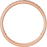 14K Gold Straight Baguette Natural Diamond Channel-Set Anniversary Band – 3x2 mm Stones - Rose Gold - view 2