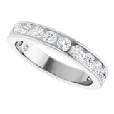 14K Gold Round Lab-Grown Diamond Channel-Set Anniversary Band – 2.5 mm Stones - White Gold - view 5
