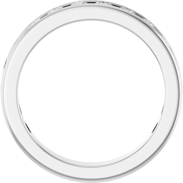 14K Gold Round Lab-Grown Diamond Channel-Set Anniversary Band – 2.5 mm Stones - White Gold - view 2