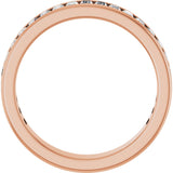 14K Gold Straight Baguette Natural Diamond Channel-Set Anniversary Band – 3x1.5 mm Stones - Rose Gold - view 2