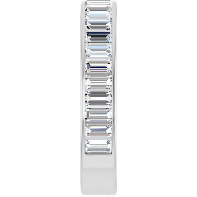 14K Gold Straight Baguette Natural Diamond Channel-Set Anniversary Band – 3x1.5 mm Stones - White Gold - view 4